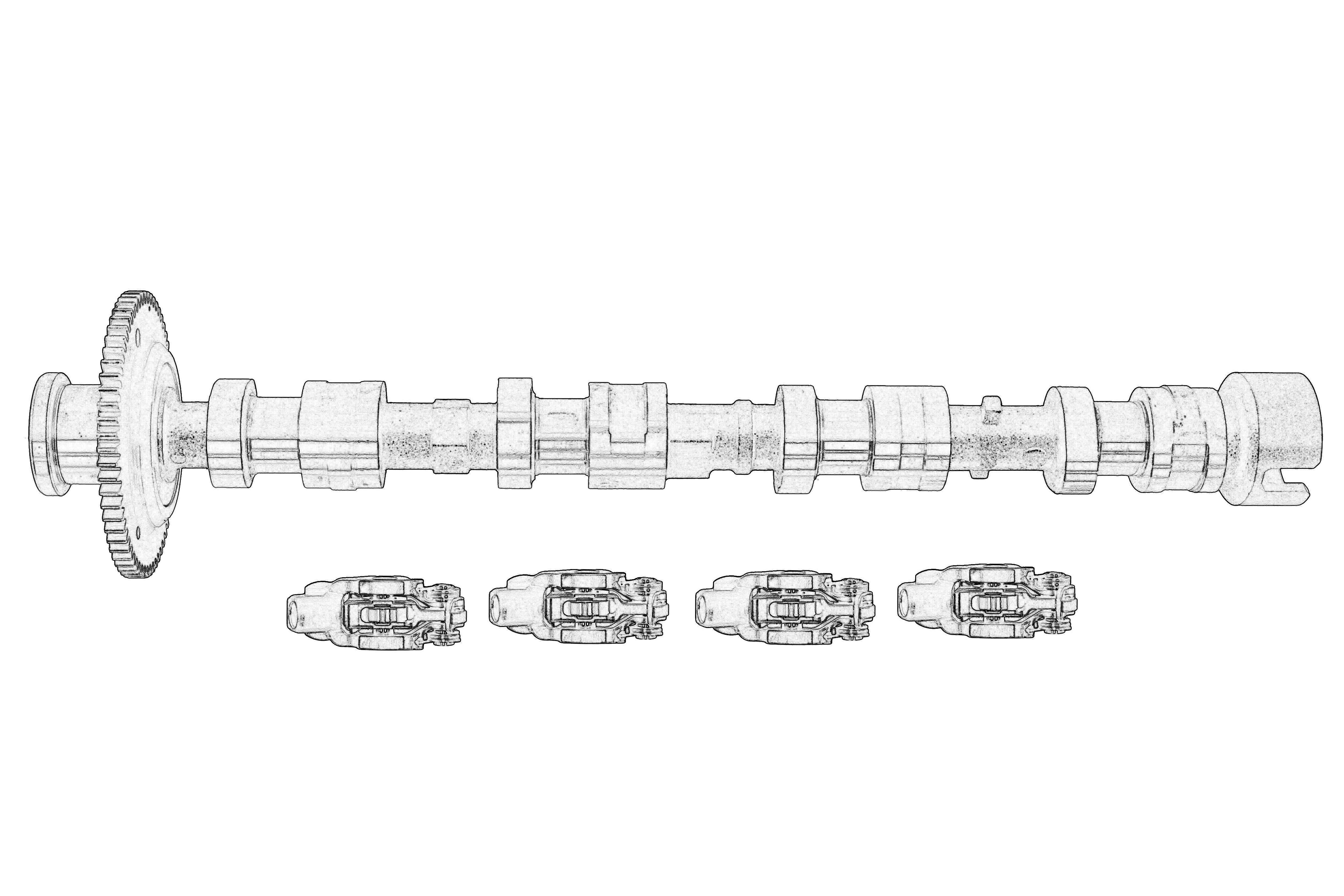 Розподільчий вал (комплект, (EN) with valve rockers) MAZDA 3, 6, CX-5 2.0/2.2D 04.12-