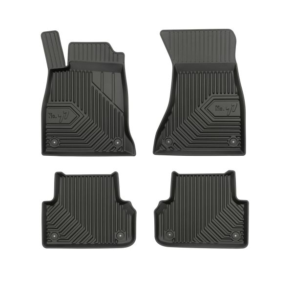 Set Covorase Auto Si Tavita Portbagaj AUDI A4 B9 (8W2, 8WC) din 2015-2021, Cauciuc, Protectie Porbagaj, 4x Stickere auto cu AUDI