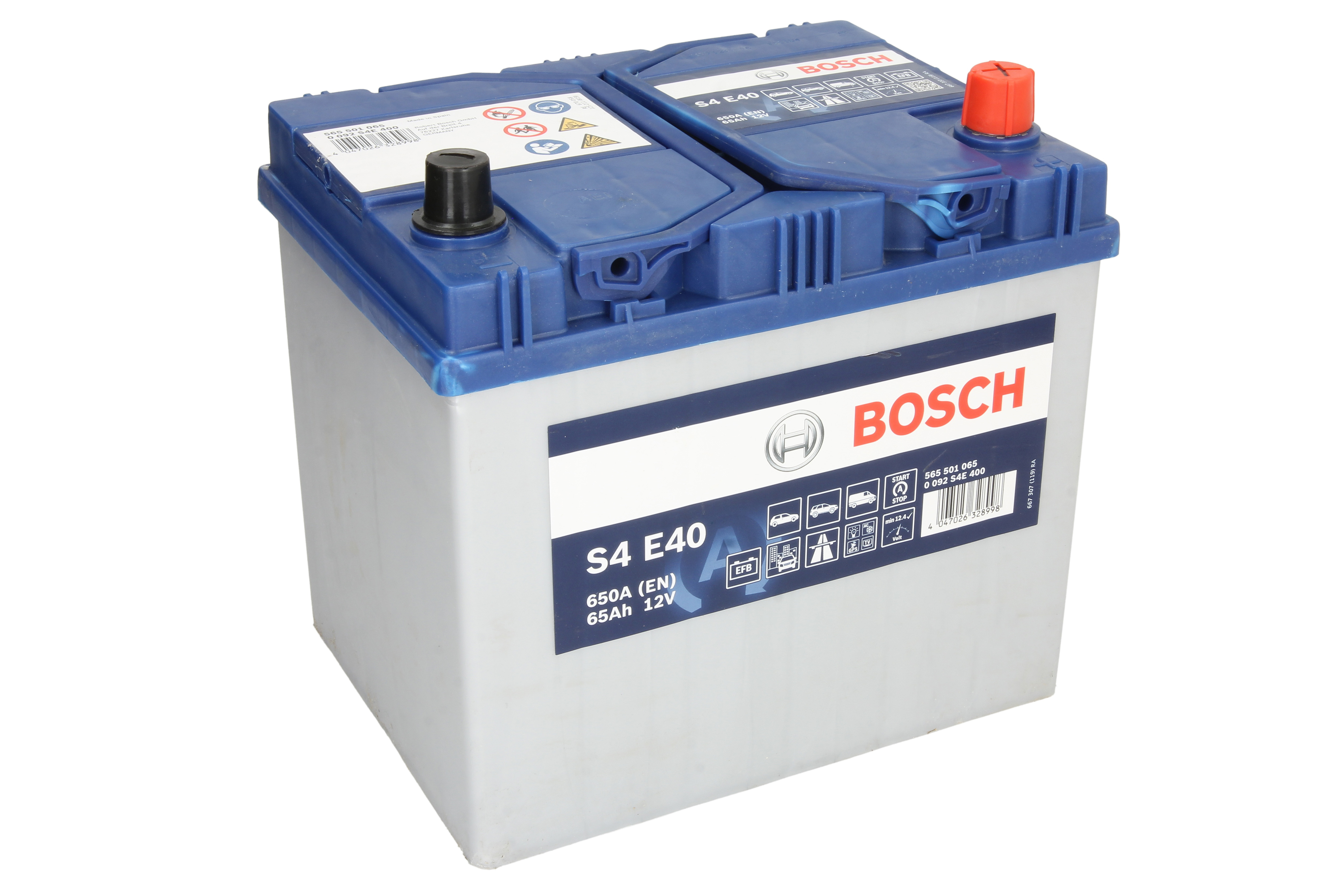 Акумуляторна батарея 65А АКБ BOSCH S4 EFB ASIA ПРАВ [+] 12V 65AH 650A 232*175*225 / START- (0 092 S4E 400) Bosch фото 12