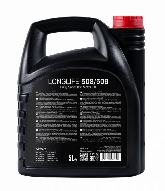 Моторна олива (5L) 0W20 ,API ILSAC GF-6A, RC, SN+, SP, ACEA C5-21, C6-21, PORSCHE C20, VW 508.00, VW 509.00, VW TL 525 77 фото 2