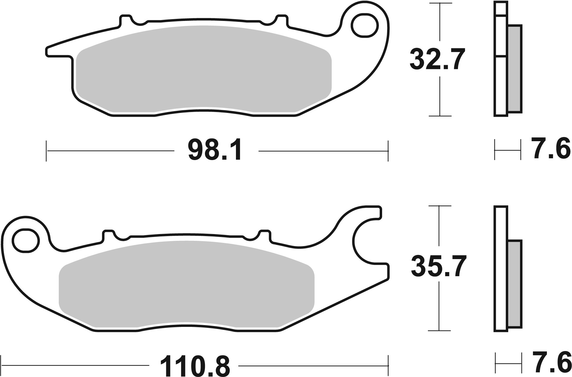 BREMBO sada brzdových destiček, kotoučová brzda HONDA ANF 125 (INNOVA) 07-08, CBR 125 R 04-12 (B005FKGPOA, 2P305NS, FDB2169AG, FDB2169CP211)
