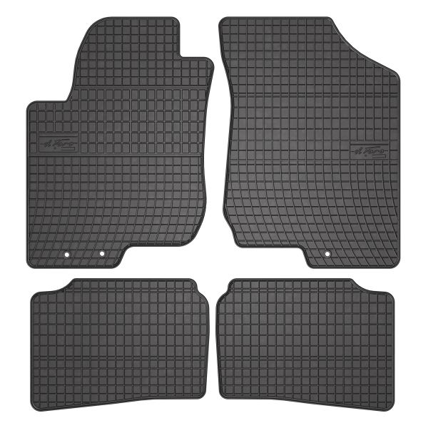 Set 5 covorase auto KIA CEE'D SW (ED) din 2003-2010, cu covoras tunel median, cauciuc, 4x Stickere auto cu KIA