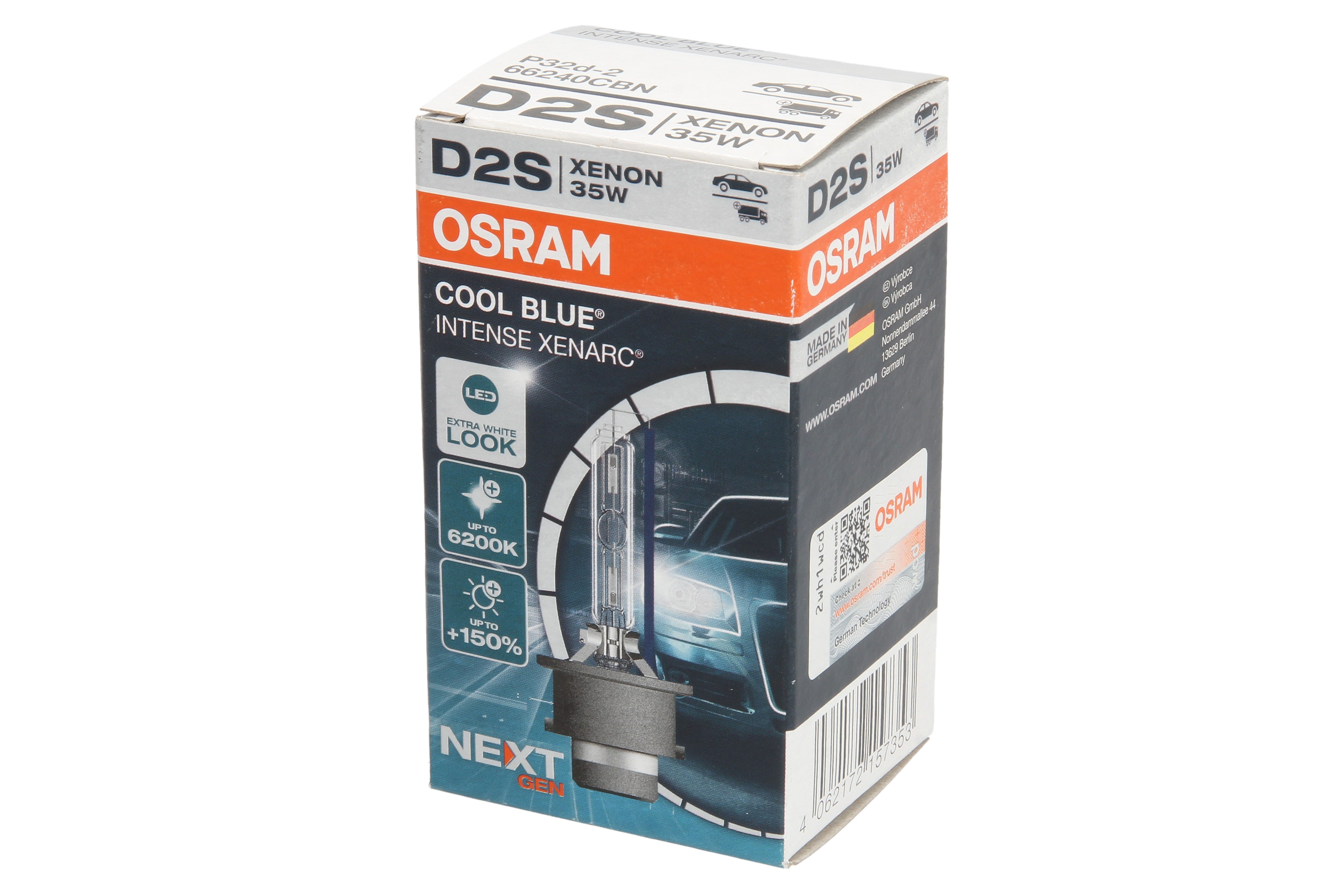 Автолампа ксенонова D2S 85V 35W 6200K P32D-2 / COOL BLUE INTENSE NEXT GEN - НА 150% Б OSRAM (66240CBN) osram фото 4