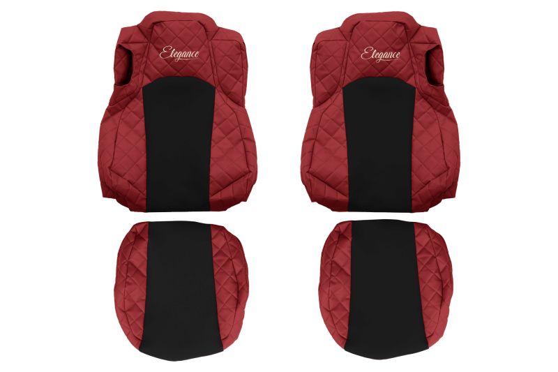 Set Huse Scaune Camion Tir MERCEDES-BENZ G I din 2003-2019, Auto, Model ELEGANCE Q, Culoare Gri, 4x Stickere auto cu MERCEDES-BENZ