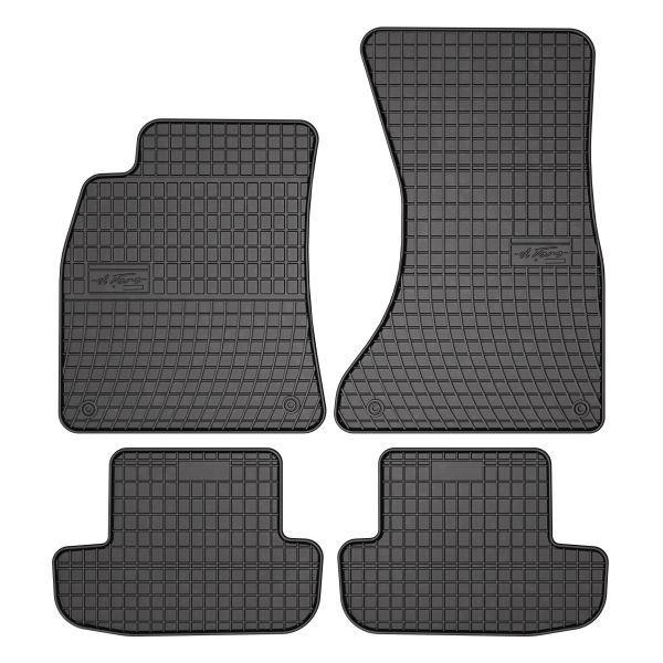 Set Covorase Auto Si Tavita Portbagaj AUDI A5 (8T3) din 2007-2017, Cauciuc, Protectie Porbagaj, 4x Stickere auto cu AUDI