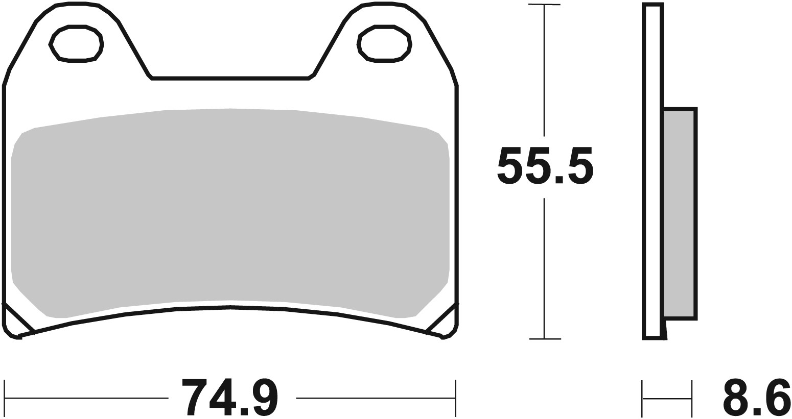 BREMBO sada brzdových destiček, kotoučová brzda APRILIA PEGASO 650 (FACTORY), (STRADA) 04-07, RS 250 98-02, RST 1000 (MILLE FUTURA) 01, RSV 1000 R, R (MILLE), (MILLE), SP 97-04, SL 1000 (FALCO) 00-04, BMW F 800 ST, S, S ABS, R, ST ABS, R ABS 06-13, G 650