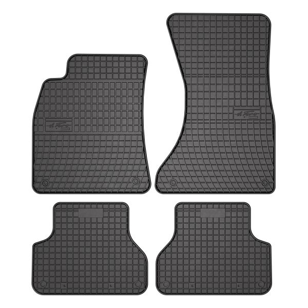Set Covorase Auto Si Tavita Portbagaj AUDI A4 B9 (8W2, 8WC) din 2015-2021, Cauciuc, Protectie Porbagaj, 4x Stickere auto cu AUDI