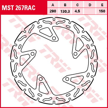 TRW MOTO brzdový kotouč KAWASAKI EX 300 ABS (NINJA), (NINJA) 13-17, SL 250 NINJA ABS, NINJA 15-17, Z 250SL, 250SL (ABS), 300A (ABS), 300 15-17