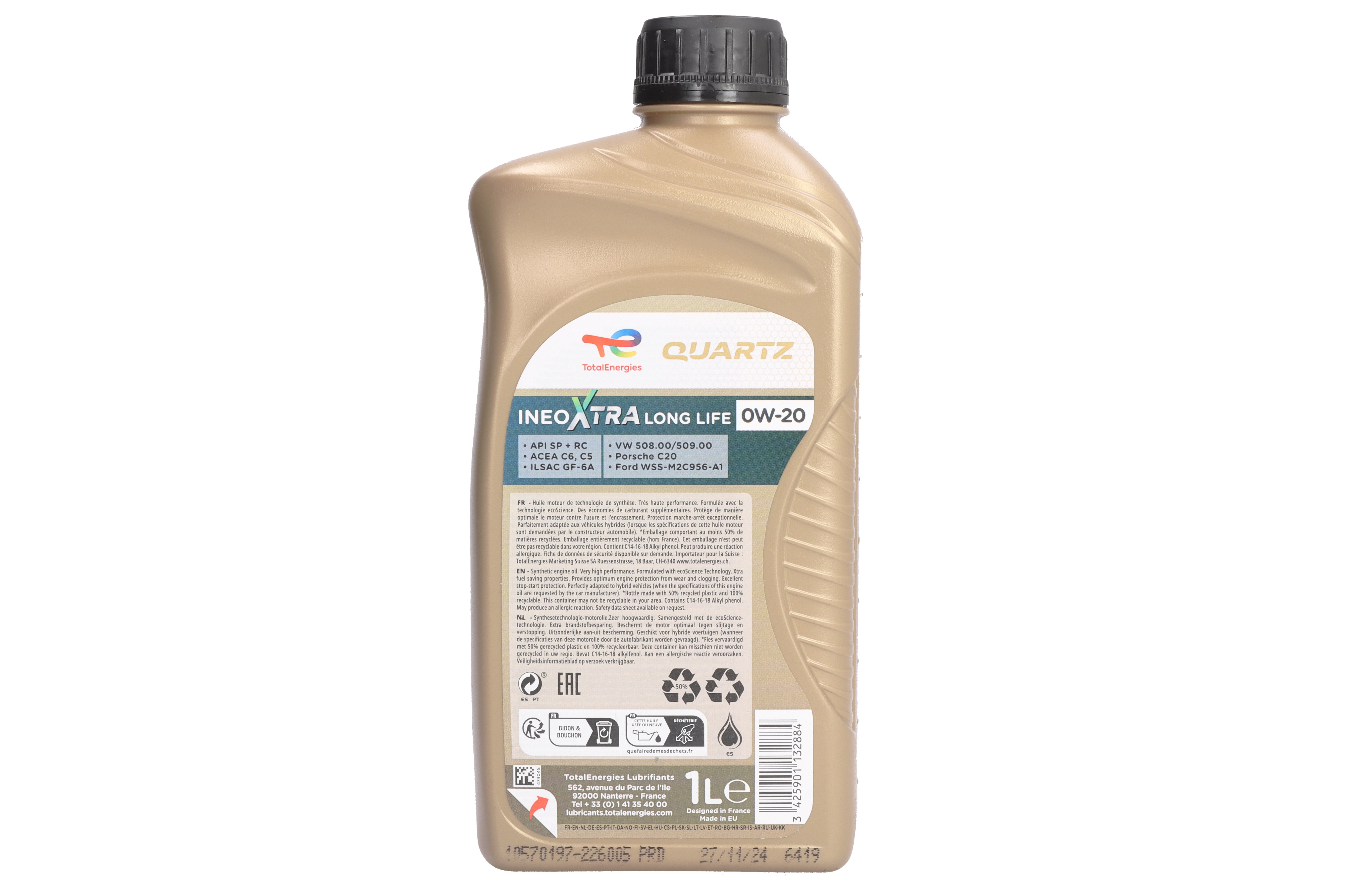 Моторна олива QUARTZ XTRA (1L) 0W20 ,API ILSAC GF-6A, RC, SP, ACEA C5, C6, FORD M2C956 A1, PORSCHE C20, VW 508.00, VW 509.00 фото 8