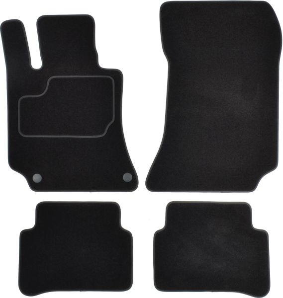 Set Covorase Auto Si Tavita Portbagaj MERCEDES-BENZ E-CLASS (W212) din 2009-2016, Cauciuc, Protectie Porbagaj, 4x Stickere auto cu MERCEDES-BENZ