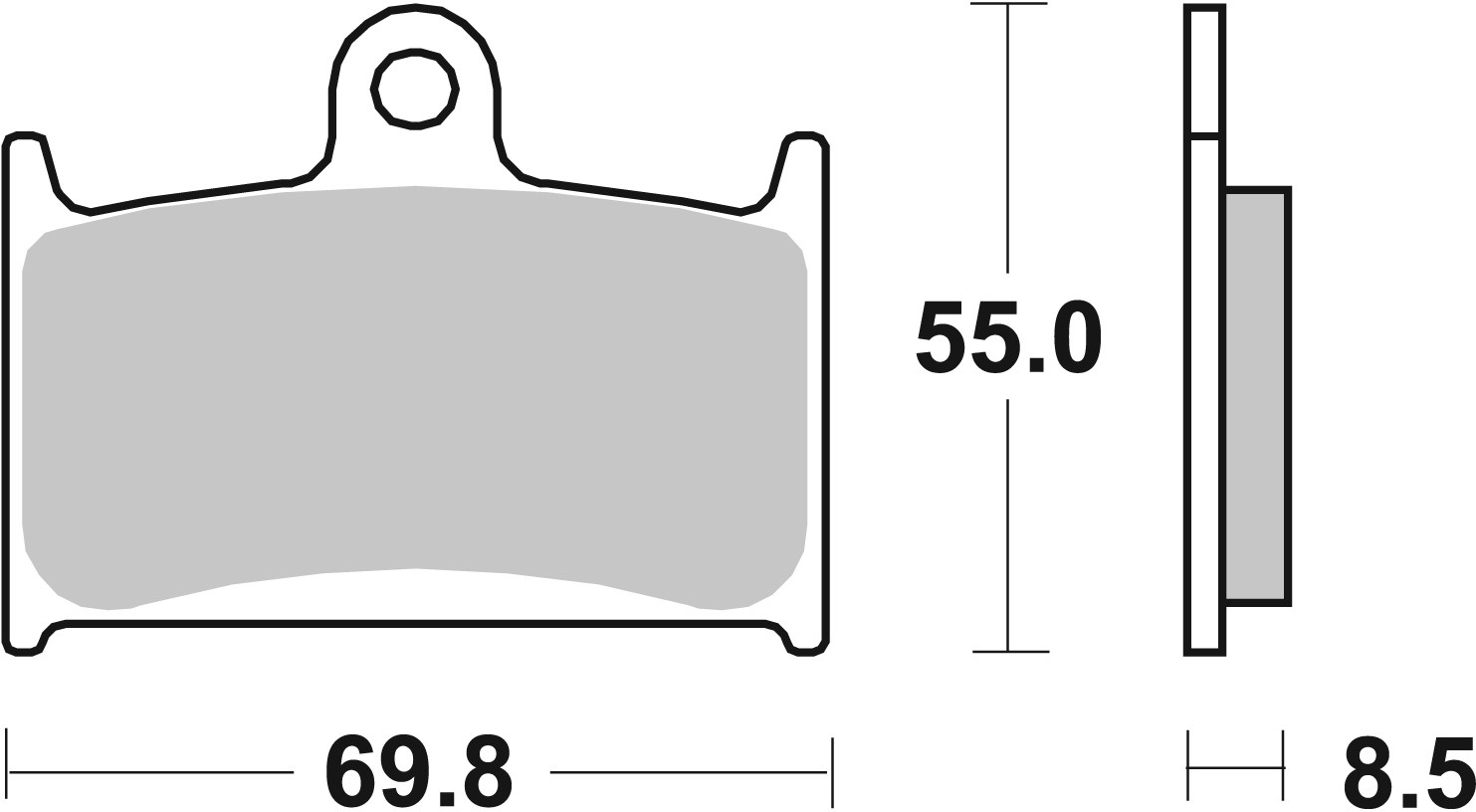 BREMBO sada brzdových destiček, kotoučová brzda SUZUKI GSF 1200 (BANDIT) 96-00, GSX-R 750, 600, 1100 88-07, RF 900 R 94-97, TRIUMPH DAYTONA 955I, 600, 900, 1200 93-04, ROCKET 2300 III, III (CLASSIC) 04-06, SPEED 600, 900 (CARB.), 955, 900 (INJEC.) 94-05,