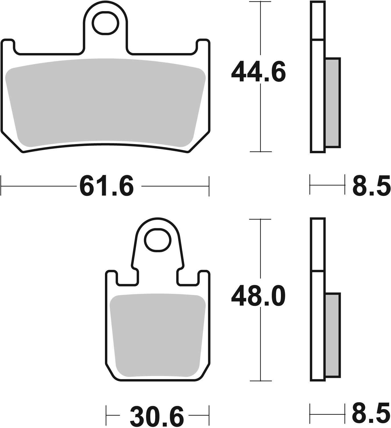 BREMBO sada brzdových destiček, kotoučová brzda YAMAHA YZF-R1 1000 07 (07YA46SC)