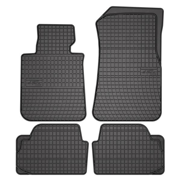 Set Covorase Auto Si Tavita Portbagaj BMW Seria 1 (F20) din 2011-2019, Cauciuc, Protectie Porbagaj, 4x Stickere auto cu BMW