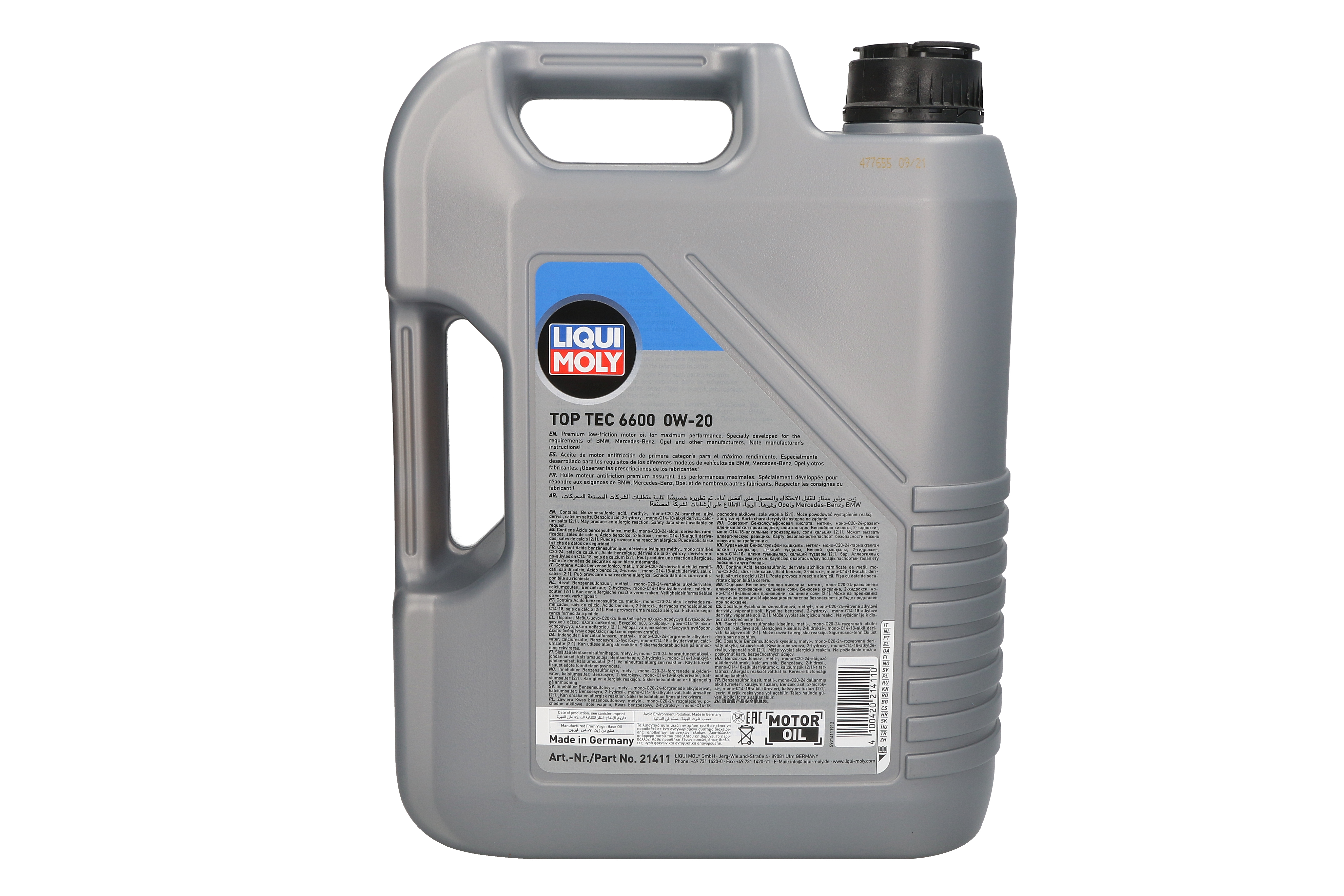 Моторна олива TopTec 6600 (1L) 0W20 ,API ILSAC GF-6A, SP, ACEA C5, BMW LL-17 FE+, CHRYSLER MS-12145, FORD M2C947 B1, JAGUAR 03.5006, LAND ROVER 03.5006, MB 229.71, OPEL OV0401547, VAUXHALL OV0401547 фото 3