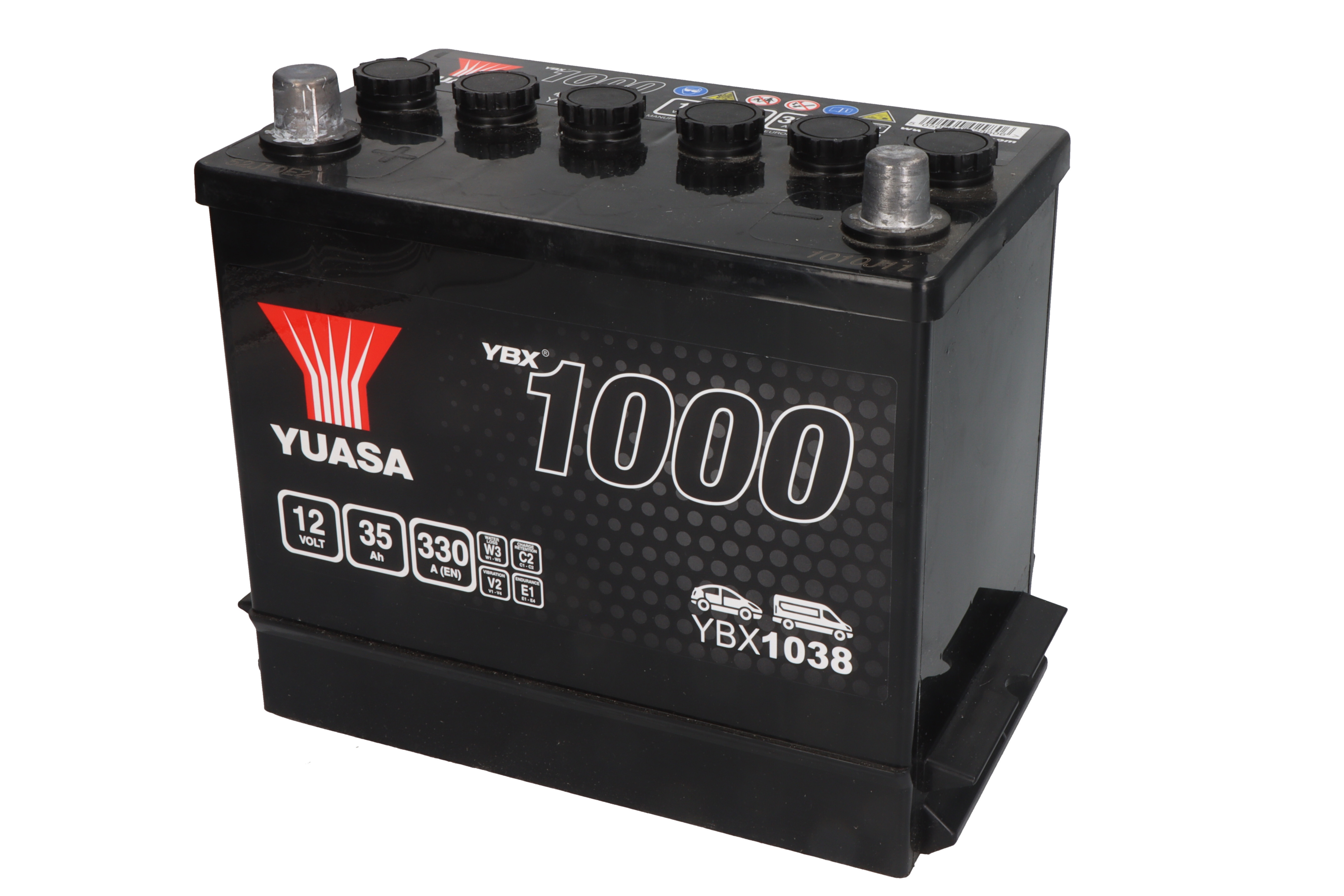 Акумулятор YUASA 12В 35Агод./330А YBX1000 CaCa (L+ стандартні клеми) 243x135x202 B11 (пусковий)