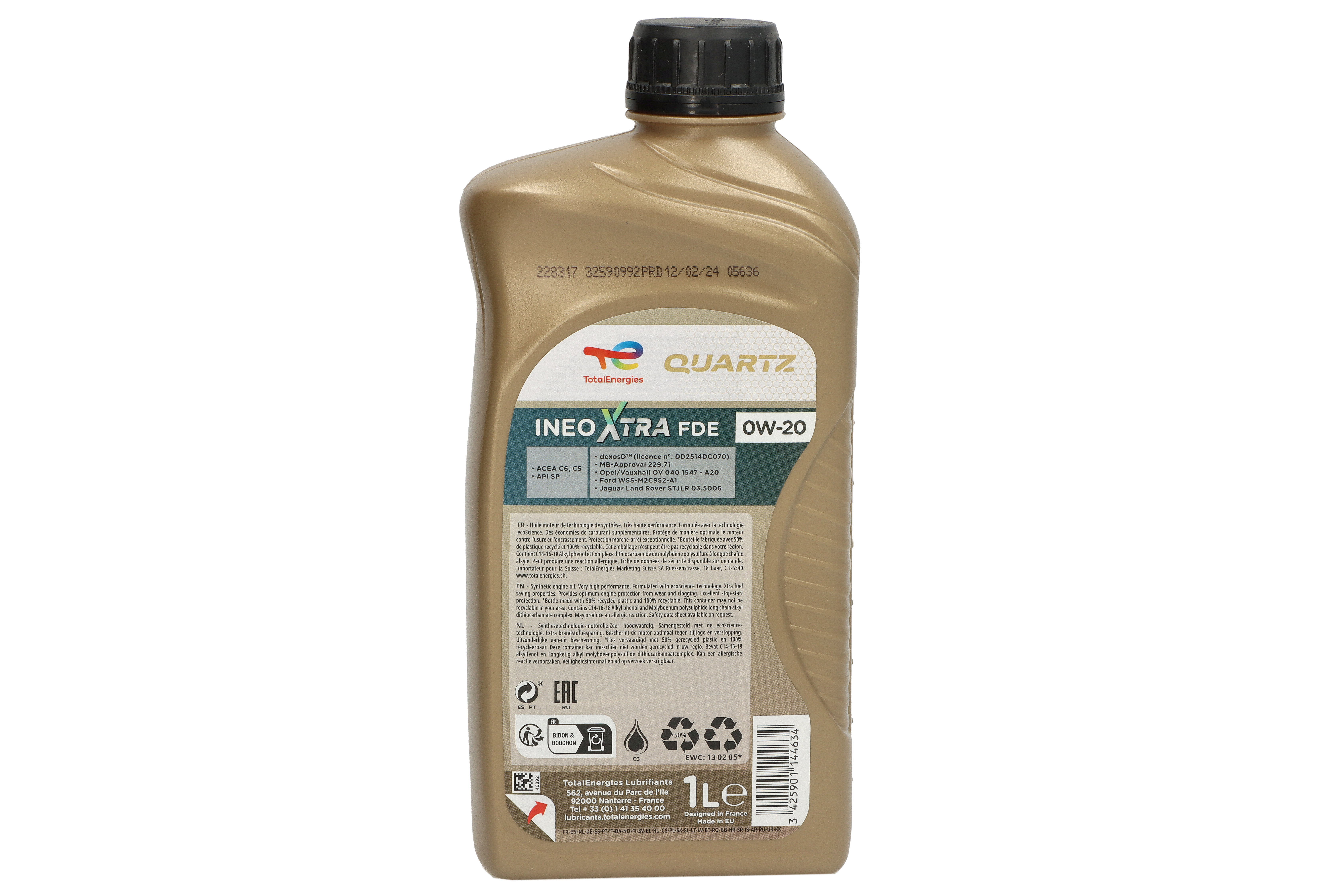 Моторна олива QUARTZ XTRA (1L) 0W20 ,API SP, ACEA C5, C6, DEXOS D, FORD M2C952 A1, JAGUAR 03.5006, LAND ROVER 03.5006, MB 229.71, OPEL OV0401547-A20, VAUXHALL OV0401547-A20 фото 4
