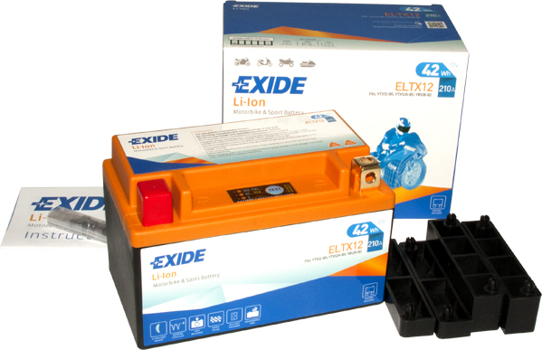 EXIDE startovací baterie BMW S 1000 RR 10-12, HONDA CB 600F (HORNET), 1000R, 600FA (HORNET ABS), 900F (HORNET) 02-12, CBF 500, 1000A (ABS), 600S, 600NA (ABS), 500A (ABS), 1000, 1000FA (ABS), 600SA (ABS), 600N 04-12, CBR 600RR, 929RR (FIREBLADE), 600F, 600
