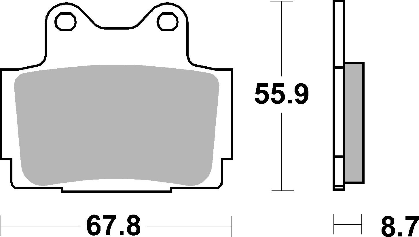 BREMBO sada brzdových destiček, kotoučová brzda YAMAHA FZR 400 RR 92, FZS 600 (FAZER) 98-03, RD 350 LC (YPVS), LCF (YPVS) 85-89, SRX 600 87, TDR 250 88-89, XJ 600 S (DIVERSION) 92-03 (2P209GS, 2P209NS, 2P209SS, MCB541LF, MCB541RQ)