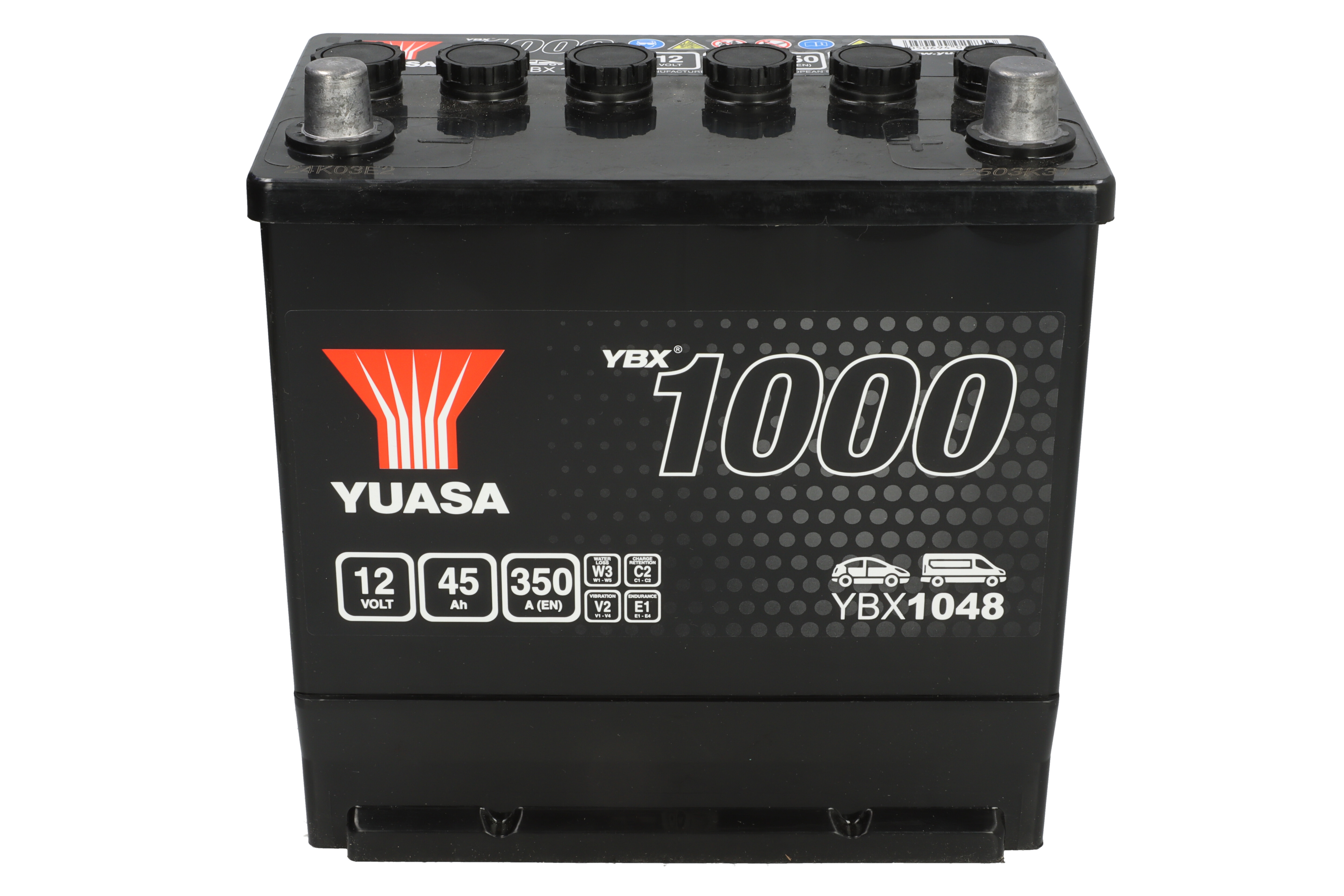 Акумулятор YUASA 12В 45Агод./350А YBX1000 CaCa (R+ стандартні клеми) 220x135x225 (пусковий) фото 3