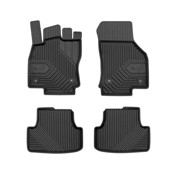 Set 5 covorase auto Volkswagen GOLF VIII (CD1, DA1) din 2007-2015, cu covoras tunel median, cauciuc, 4x Stickere auto cu Volkswagen