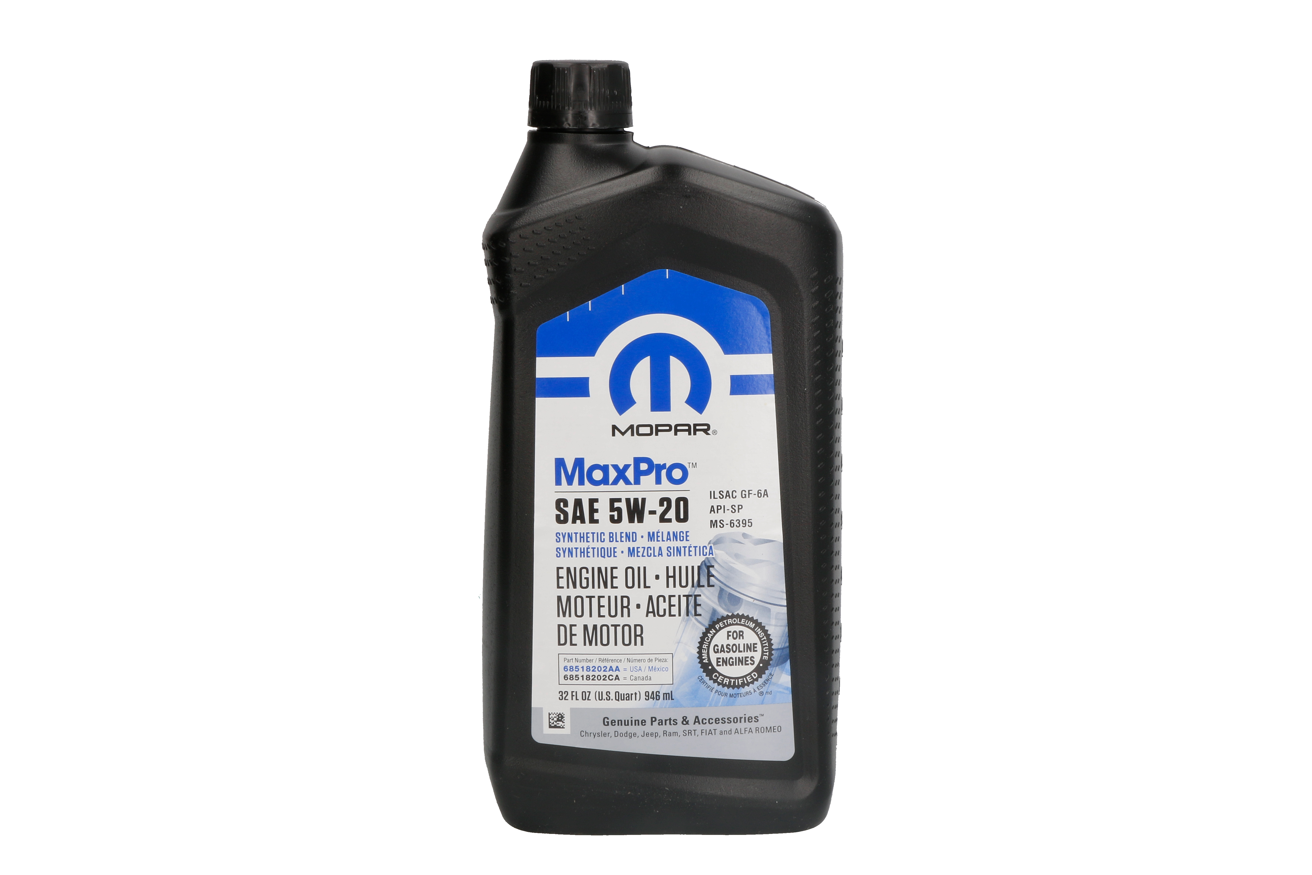 Моторна олива MaxPro (0,946L) 5W20 , ACEA B1, CHRYSLER MS-6395