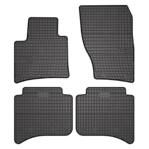 Set 5 covorase auto PORSCHE CAYENNE (92A) din 2014-2024, cu covoras tunel median, cauciuc, 4x Stickere auto cu PORSCHE