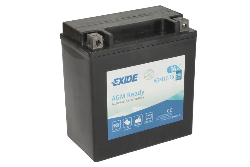 EXIDE startovací baterie HONDA XL 1000 V (VARADERO), VA (VARADERO ABS) 03-09, KAWASAKI VN 2000, 2000 (VULCAN), 1600 (MEAN STREAK), 1500 (MEAN STREAK), 1500R (DRIFTER), 1700 (VULCAN VOYAGER VAQERO), 1700 (CLASSIC), 1700 (VULCAN VOYAGER), 1700 (CLAS. TOURER