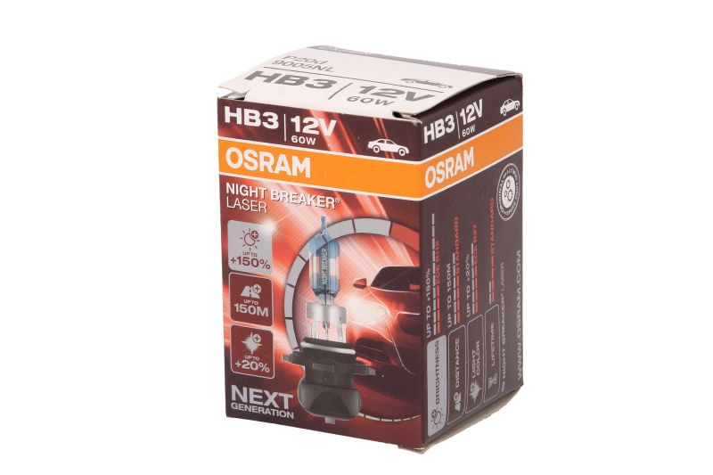 Автолампа галогенова 60W HB3 12V 60W P20D / NIGHT BREAKER® LASER - НА 150% БІЛЬШЕ СВІТЛА Н OSRAM (9005NL) osram фото 3
