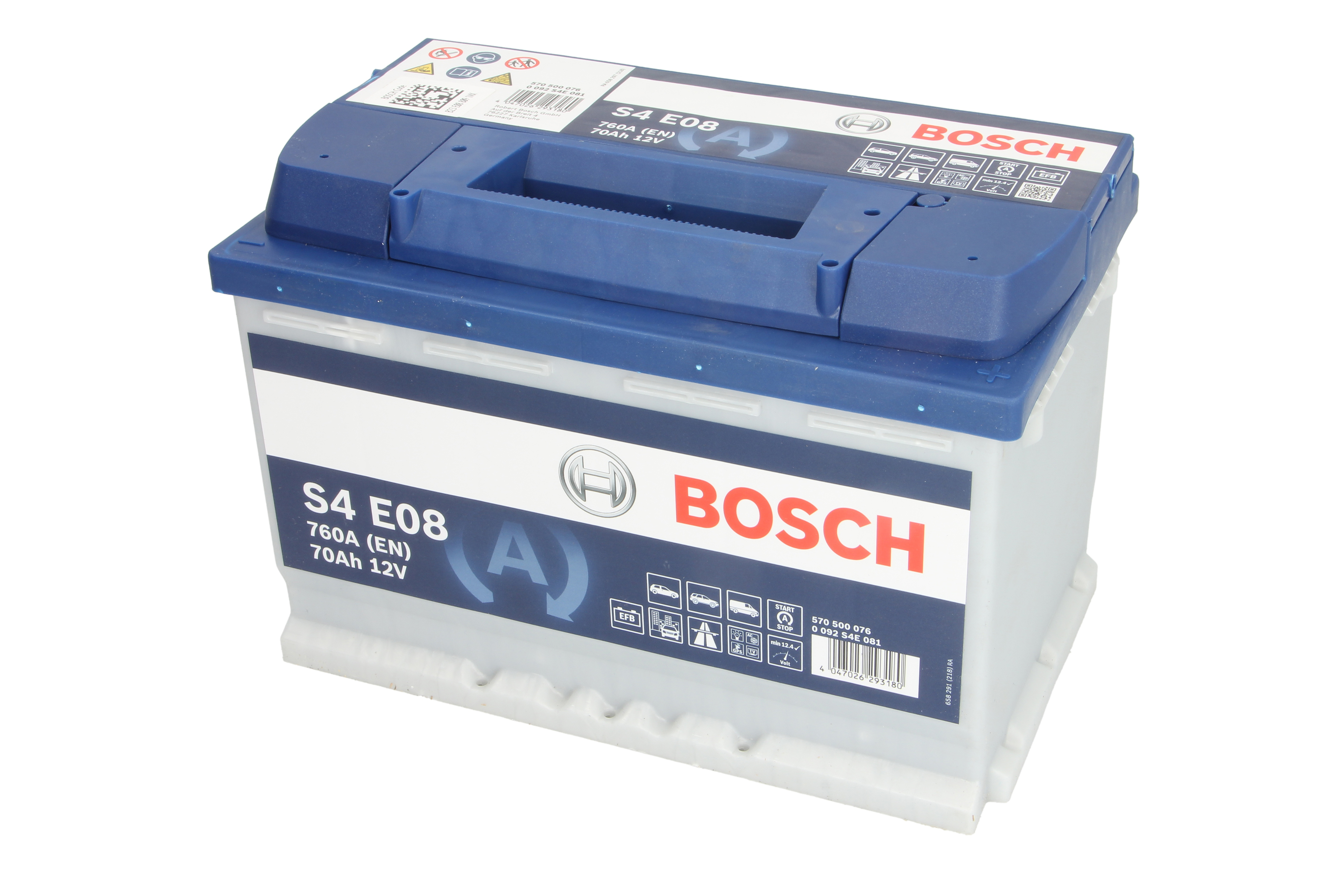 Акумуляторна батарея 70Ah/760A (278x175x190/+R/B13) (Start-Stop EFB) Bosch фото 12
