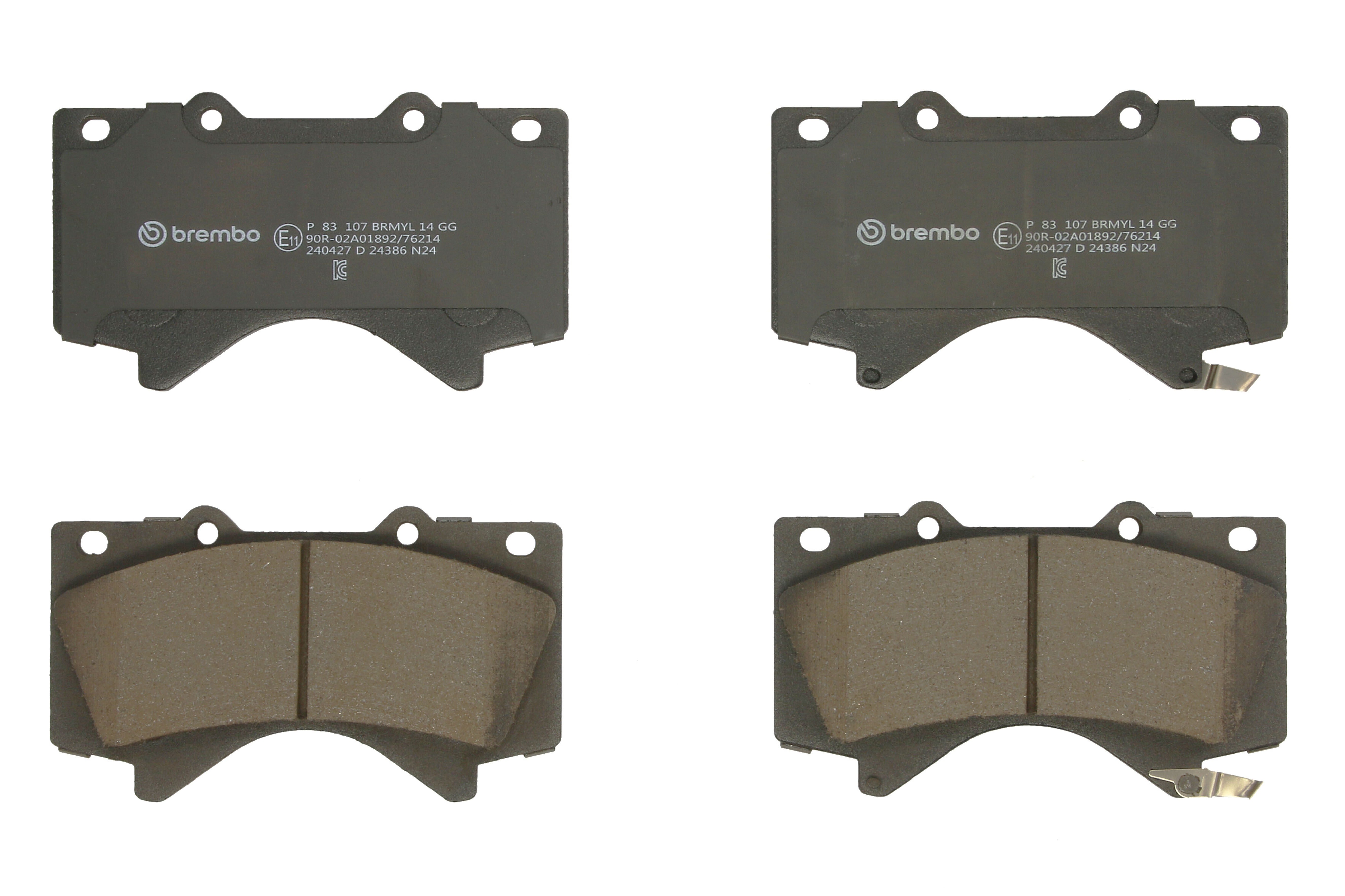 Колодки гальмівні дискові TOYOTA LAND CRUISER 200 (_J2_) 4.5 2007.08- BREMBO (P83107) BREMBO фото 3