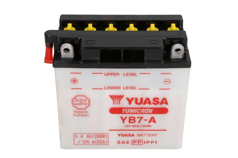YUASA startovací baterie BSA 441 441 11-12, A 500 A7, B 350 B31, B40, C15 250 00, M 600 M21, SS 250 (GOLDSTAR), TWINS 500 11-12, GILERA TYPHOON 125 95-00, HARLEY DAVIDSON FX 1200 (SUPER GLIDE) 71-79, XLCH 1000 (SPORTSTER) 72-85, PEUGEOT ELYSEO 125 (ADVANT