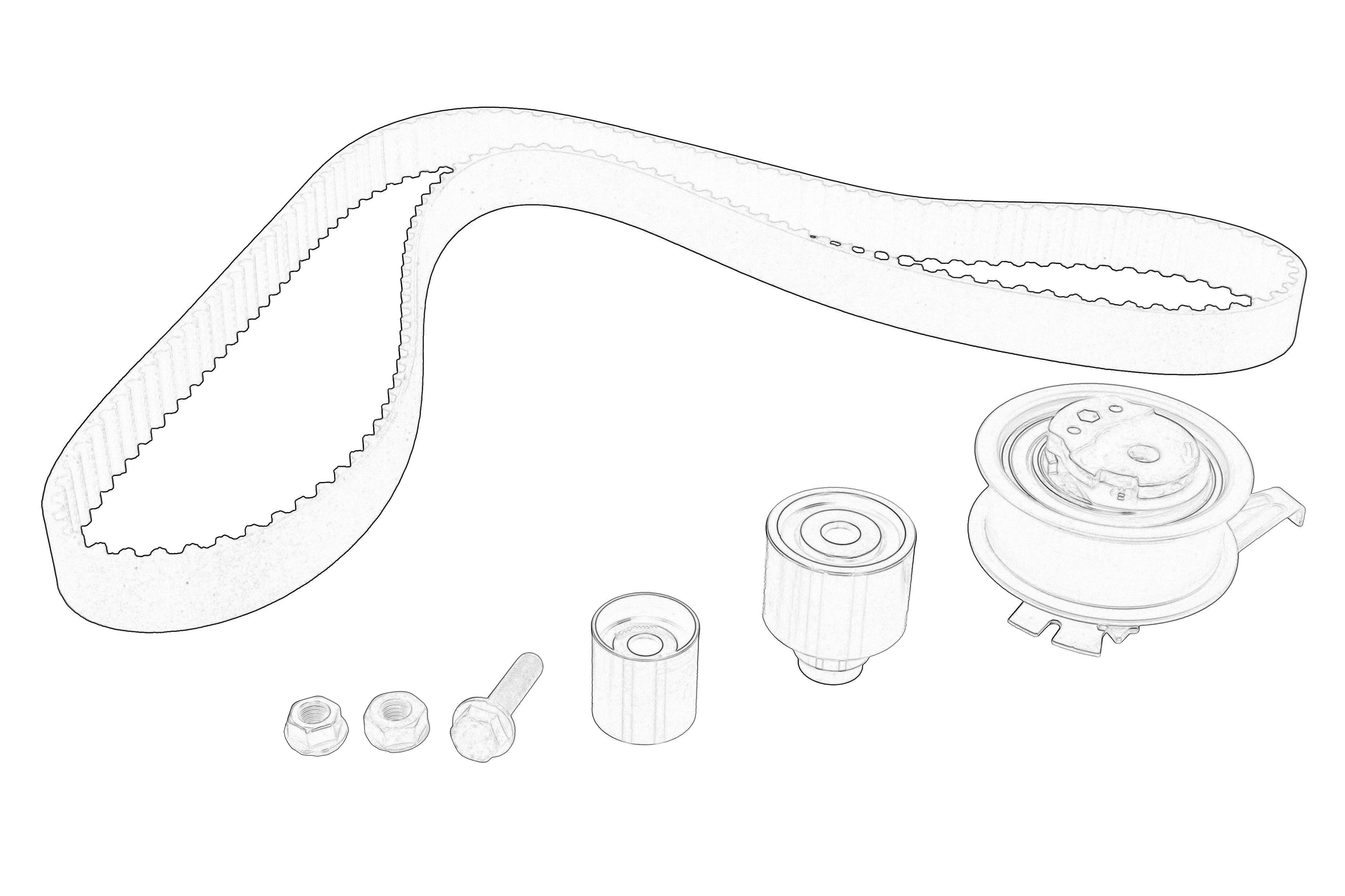 Комплект ГРМ (ремінь + ролик) MAN TGE, AUDI A1, A3, A4 ALLROAD B8, A4 ALLROAD B9, A4 B8, A4 B9, A5, A6 C7, A6 C8, Q2, Q3, Q5, TT, SEAT ALHAMBRA, ARONA, ATECA, IBIZA V, LEON 1.6D-2.0DH 11.07-