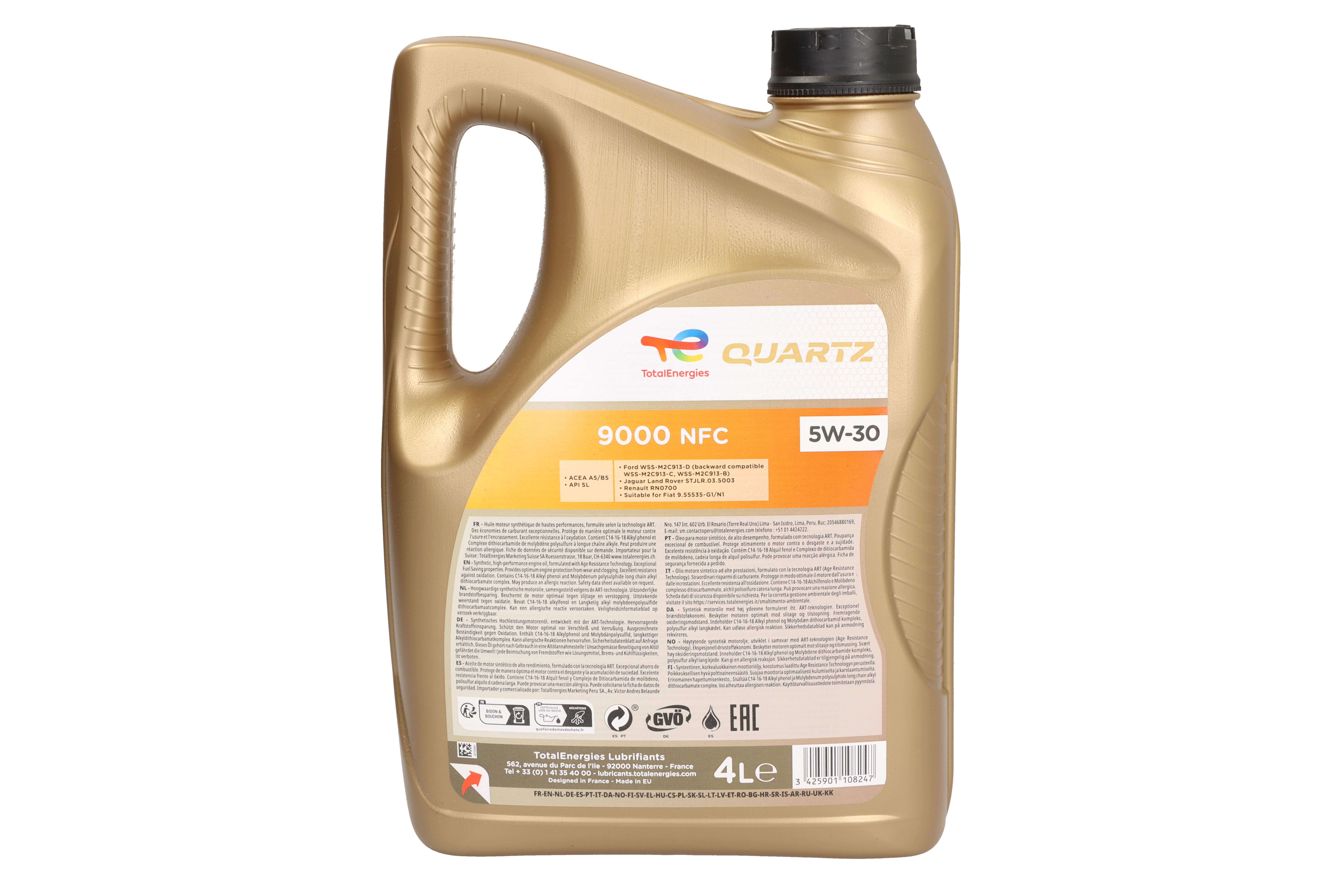 Моторна олива Quartz (1L) 5W30 ,API CF, SL, ACEA A5, B5, FIAT 9.55535 G1, FIAT 9.55535 N1, FORD M2C913 D, JAGUAR 03.5003, LAND ROVER 03.5003, VOLVO фото 11