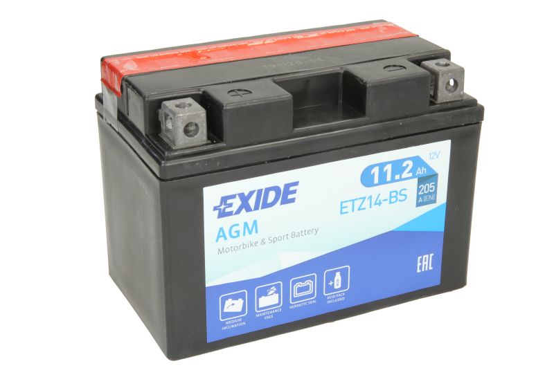 EXIDE startovací baterie BMW C 600 (SPORT) 12, F 700 GS, 800GT 12-17, HP2 1200 (MEGAMOTO), (ENDURO), (SPORT) 05-11, R 1200 GS LC (ADVENTURE), GS (ADVENTURE) 08-17, BENELLI SPORT 1130 TNT 07-08, TNT 899, 1130 (CAFE RACER), 1130 (TITANIUM), 1130 (SPORT) 07-