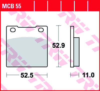 TRW MOTO sada brzdových destiček, kotoučová brzda HONDA CB 450N, 650C (CUSTOM), 250N (EURO), 250RSZ, 650B, 250RSD, 750C (CUSTOM), 250RS, 250T (TWIN), 250RSA 78-85, CM 250 TB 81 (FDB183P)