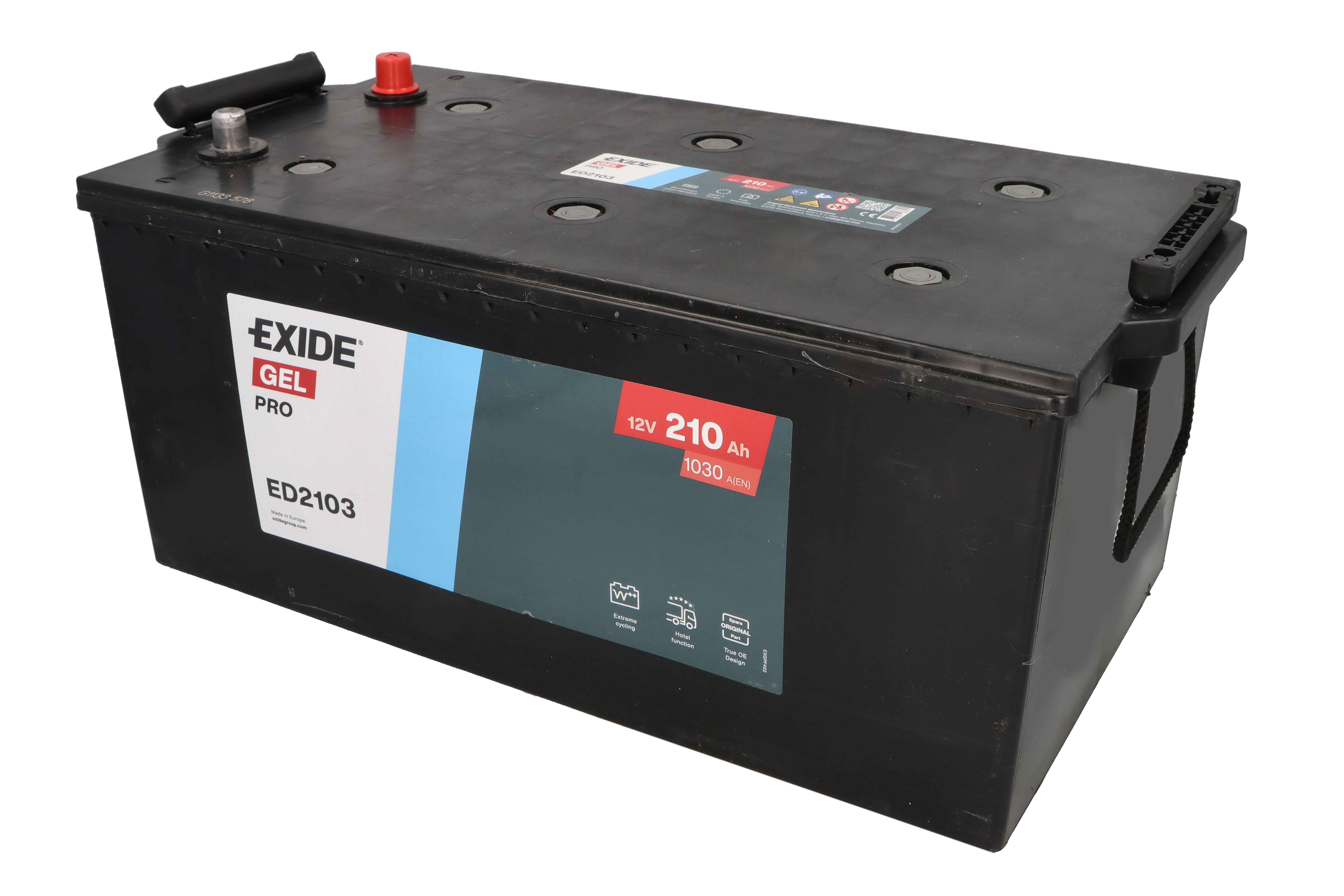 Акумулятор EXIDE 210Агод./1030А ENDURANCEPRO, GEL (L+ Стандартні клеми) 518x274x240 B00 - без монтажного фланця (Гель/Пусковий) фото 2