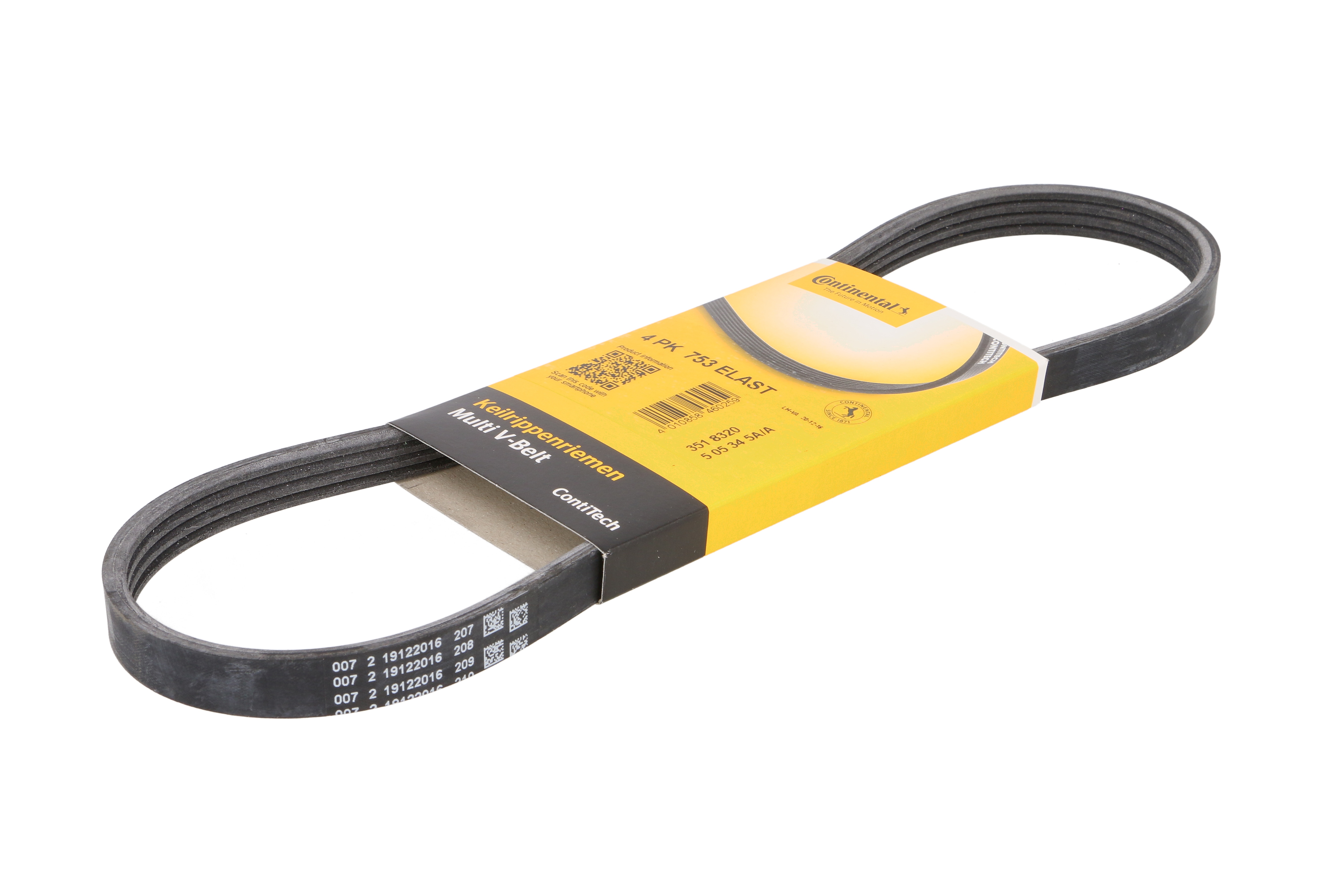 Ремінь поліклиновий SMART FORTWO КУПЕ (451) 1.0 (451.331, 451.380)/2007.01 - CONTITECH (4PK753ELAST) Contitech фото 3