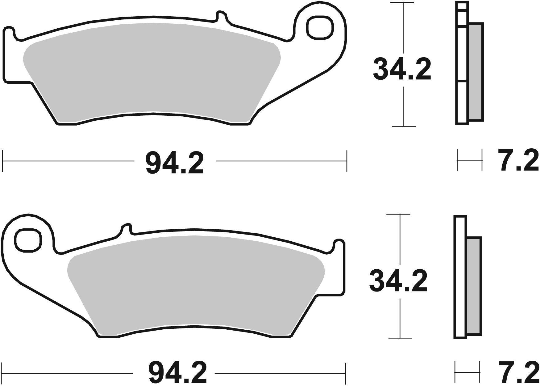 BREMBO sada brzdových destiček, kotoučová brzda APRILIA MXV 450 08, RXV 550, 450 05-06, BETA FACTORY 450 09, RR 525 (ENDURO), 450 (ENDURO), 400 (ENDURO) 08, CANNONDALE MX 400, 440 00-03, GAS GAS EC 300, 125, 200, 400FSE, 250, 400 99-07, FSE 450 04-06, MC