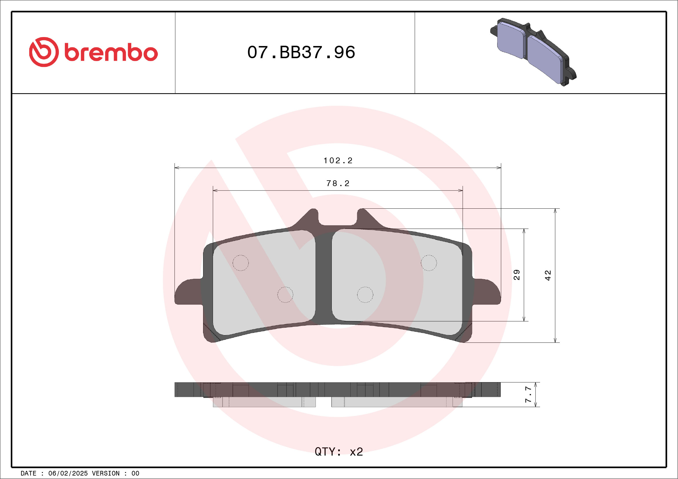 BREMBO sada brzdových destiček, kotoučová brzda APRILIA RSV 1000 FACTORY RSV4 09-11, DUCATI STREETFIGHTER 1103 V4, V4 S 19-22
