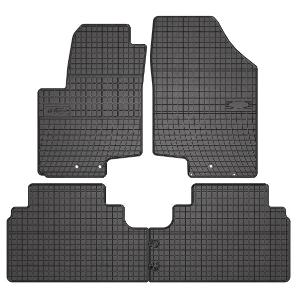 Set Covorase Auto Si Tavita Portbagaj KIA VENGA Hatchback Van (YN) din 2015, Cauciuc, Protectie Porbagaj, 4x Stickere auto cu KIA