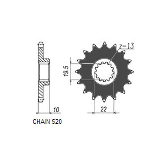 SUNSTAR řetězové kolečko SUZUKI DR 250 S 90-93, DR-Z 250 01-07, RM 250 88-12, RM-X 250 89-01 (27511-14310, 27511-15D00, 27511-37F00)