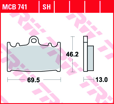 TRW ENGINE COMPONENT sada brzdových destiček, kotoučová brzda SUZUKI VL 1500 (INTRUDER), LC (INTR.LEGEND.CLAS.), LC (C) (INTRUDER) 01-08 (B005N4RA06, 2P214ST, MCB741LF)
