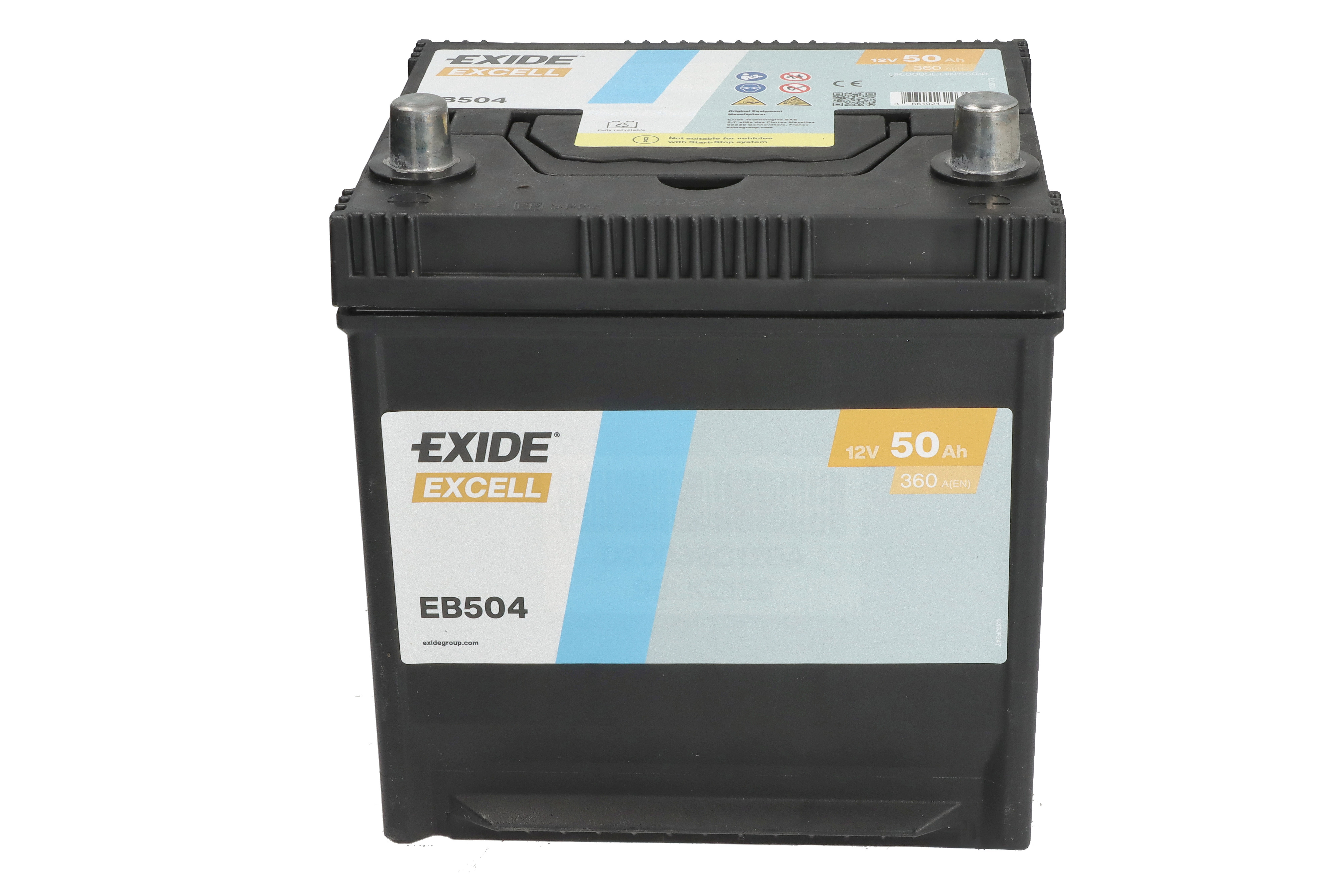 Акумуляторна батарея 50Ah/360A (200x173x222/+R/B1) Excell (Азія) Exide фото 8