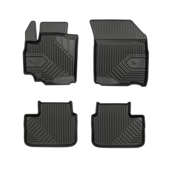 Set 5 covorase auto SUZUKI SX4 (EY, GY) din 2013-2020, cu covoras tunel median, cauciuc, 4x Stickere auto cu SUZUKI