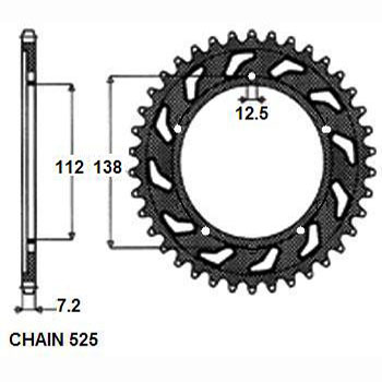 SUNSTAR řetězová rozeta HONDA CB 600 F (HORNET), S F2 (HORNET S) 98-12, CBF 500, 600S, 600SA (ABS), 600N 04-12, CBR 600F, 900RR (FIREBLADE), 600FA (ABS) 96-12, VT 750 C (SHADOW) 97-02, XL 1000 V (VARADERO), VA (VARADERO ABS) 99-12