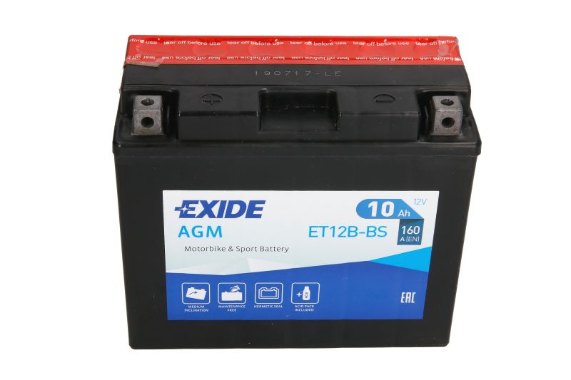 EXIDE startovací baterie APRILIA SCARABEO 250 IE 06-08, SPORTCITY 200, 200 (CUBE), 125, 250I.E. 04-09, BENELLI ADIVA 125 AC 01-05, LE 900 LE, LE (TORNADO) 02-04, TRE 900 (TORNADO), RS 03-06, DUCATI 1098 1098 S BIPOSTO, S, R 07-10, 1198 1198 S, R CORSE, SP