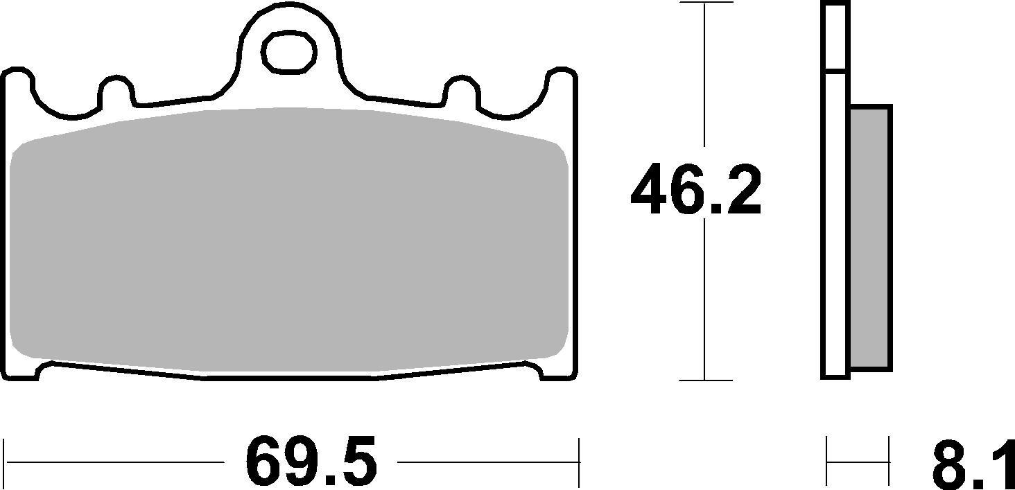BREMBO sada brzdových destiček, kotoučová brzda KAWASAKI GPZ 900 R (NINJA) 90-94, VN 2000 04-07, ZR 1100 (ZEPHYR) 92-97, ZX-6R 600 (NINJA) 95-97, ZX-9R 900 B (NINJA) 94-96, ZXR 400L, 750R M 91-99, ZZR 600E, 1200C, 600J, 1100D, 600D, 1100C 90-08, SUZUKI GS