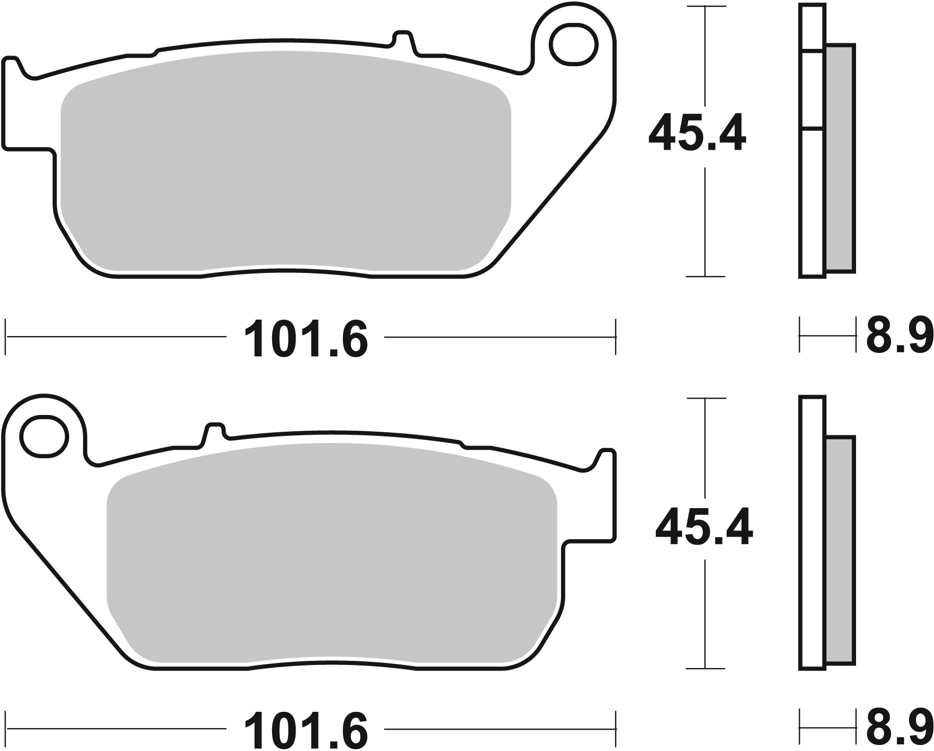 BREMBO sada brzdových destiček, kotoučová brzda HARLEY DAVIDSON XL 883 (SPORTSTER), 1200C (SP.CUST.), 883C (CUSTOM), 1200R (SP.ROADST.), 1200L (SP.LOW) 04-06