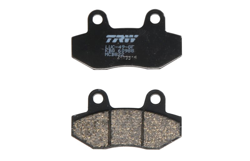 TRW MOTO sada brzdových destiček, kotoučová brzda DAELIM CITY 110 03, GARELLI FLEXI 125 12, XO 125 (ELECTRIC) 12, HONDA CH 125 (SPACY) 98-99, MBX 80 SWD, SW2, S 82-87, NSR 50, 75FII, 75, 50 (SPAIN), 80R 87-00, HYOSUNG COMET 650GT R, 250, 650GT, 125 04-06,