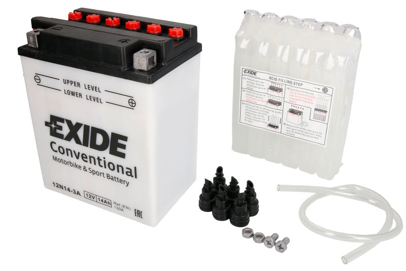 EXIDE startovací baterie HONDA ATC 110 79, CB 750K, 750K (FOUR), 750F (SUPERSPORT), 1000C, 750C (CUSTOM), 900F (BOL D'OR), 1100F, 1100R, 900C, 750SC (NIGHT HAWK), 750F (BOL DOR) 69-84, CBX 1000 (PRO LINK), 1000, 650E 78-83, CX 500, 500E (EURO SPORTS), 500